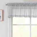Light Grey Valances for Windows, Light Grey Sheer Curtains 14 Inch Length 2 Pack Kitchen Curtain, Modern Solid Mini Small Window Curtains for Cafe Bathroom Basement, Each 42" Wx14 L Inches