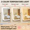 FENNIO Vanity Mirror with Lights 17''x13'' Makeup Mirror with Lights, Vanity Mirror Touch Screen with 3-Color Lighting, Dimmable, for Vanity Desk Tabletop White
