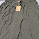 TARSE Womens Linen Wide Leg Pants Casual Loose Drawstring Low Waist Beach Palazzo Harem Pants with Pockets(Green, L)