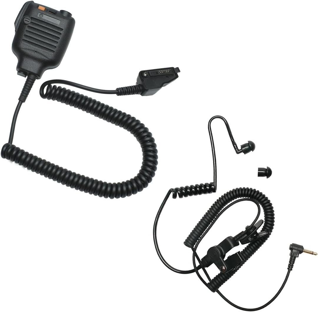 Shoulder Speaker Mic for Kenwood Nexedge Radios Compatible with NX200 NX210 NX300 NX3200 NX5200 NX5300 TK380 TK390 TK2180 P25 KMC25 KMC41 K2 with 3.5mm Listen Only Earpiece