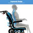 Wheelchairs for Adults Ergonimic Transport Chair Lightweight Foldable with 12-inch Big Wheels for All Terrains Travel Wheelchair with Removable Cushion