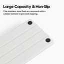 Razborci 2 Pack Fast Drying Water Absorbing Diatomite Stone Mat Tray for Kitchen & Bathroom Counter - Instant Dry Sink Caddy Organizer - Vanity Holder for Soap and Sponge White 10" x 4"