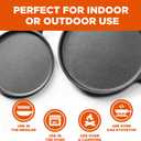 Commercial CHEF 3-Piece Cast Iron Griddle Set, Pre-Seasoned Cast Iron, Includes 8, 10 & 12 Griddle Pans, Works on All Cooktops Including Induction, Outdoor Cookware for Campfires, CHCI81012