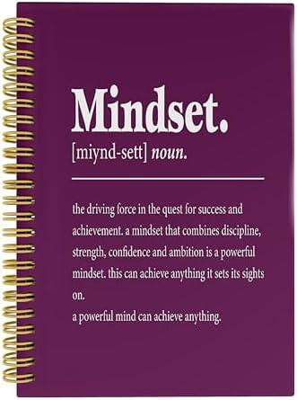 Knibeo Mindset Inspirational Notebooks Journal - Anti Anxiety Notebook, 5.5×8.3 Inch Inspirational Spiral Bound Notebook with 164 Pages, College School Supplies(Violet), Set of 2