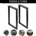 HOMEKAYT Desk Legs Metal Table Legs 28 Inch, Heavy Duty Metal Legs Multiple Uses for Dinning, Kitchen,Office Table(Rectangle Shape, 2pcs)-Black, 28H x 17.7W
