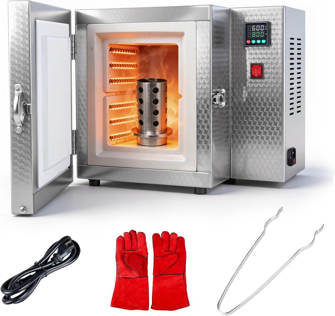 1500W Electric Kiln Pottery, 800℃/1472℉ Temperature Control Jewelry Kiln