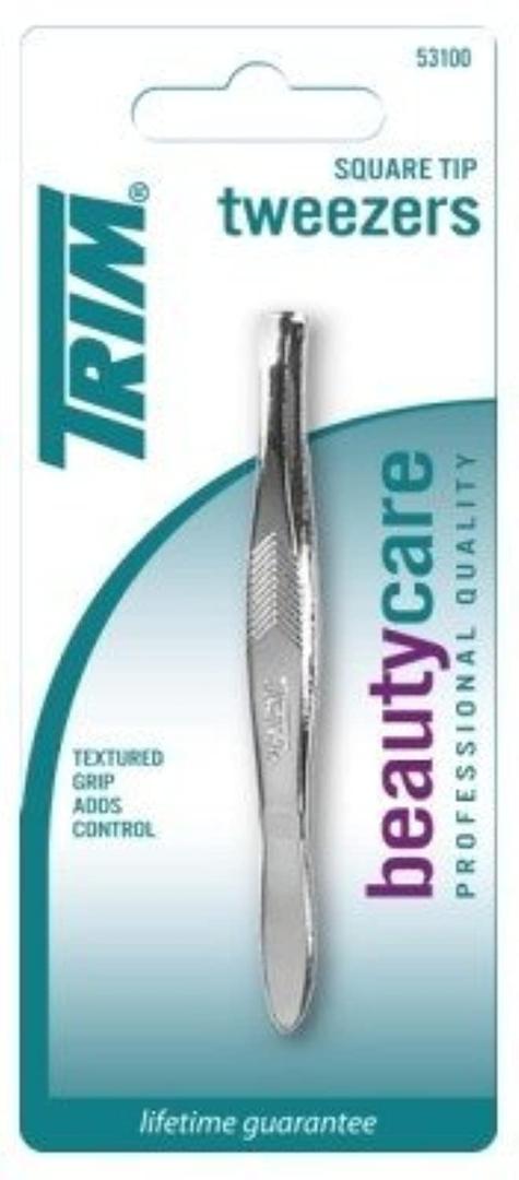 Trim Tweezr Square Size Ea Trim Square Tip Tweezers (Pack of 6)