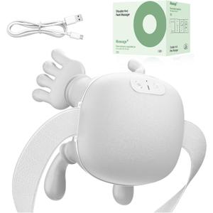 Nooydio Neck Massager, Neck and Back Massager with Heat & 4D Kneading, Shiatsu Deep Tissue Wireless Massager for Shoulder Cervical Pain Relief, Portable Rechargeable for Home Office (White)