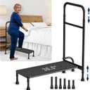 Bed Step Stool with Adjustable Handle for Elderly Adults, 30.5" Long Bedside Step Stools with 5 Leg, Medical Heavy Duty Stepping Stool with Handrails for High Beds, Bedside, Step, SUV, Bathtub