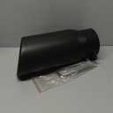 Richeer Adjustable 3-3.5 inch Inlet Exhaust Tip, 5" Outlet 12" Overall Length Stainless Steel Exhaust Tip Black Powder Coated Finish, for Vehicles with 3-3.5" O.D. Exhaust Tailpipe (Inlet:3-3.5", Length:12")