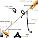 Hoteche 1000W Electric String Trimmer & Brush Cutter, 10500RPM with 350MM/230MM Cutting Diameter, Orange & Black, Color Box