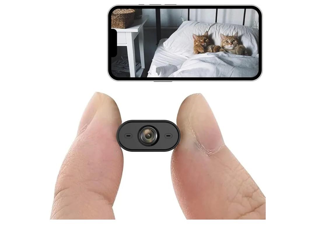 Spy Camera 1080P Indoor Hidden Camera Wireless, Mini Cameras, Home Security Cameras with Motion Detection, Night Vision, App Control Door Cam X8