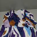 Women's Plus Size Faux Wrap Cocktail Party Dresses 3/4 Sleeve Deep V Neck Swing Wrap Floral Midi Dress with Belt Purple/Blue 3XL