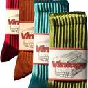 4 Pairs Natural 98% Cotton Socks for Women & Men Crew Seamless Cozy Fall Socks Breathable Unisex Slouchy Socks (5-10)