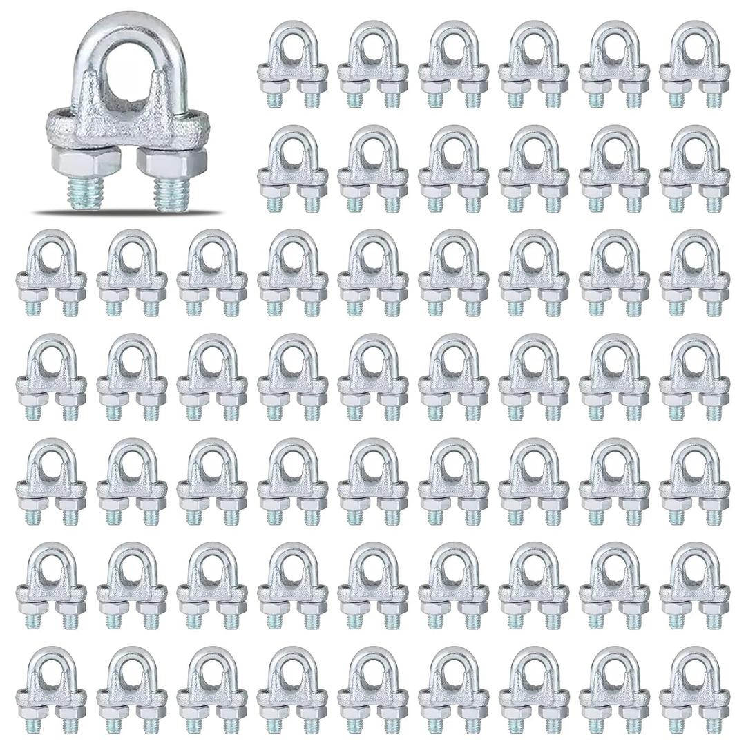 120PCS M5 Heavy Duty Wire Rope Clamps, 3/16-Inch Zinc Plated Wire Cable Clamps for Secure Connections – Boat, Tent, Clothesline, Rigging & More
