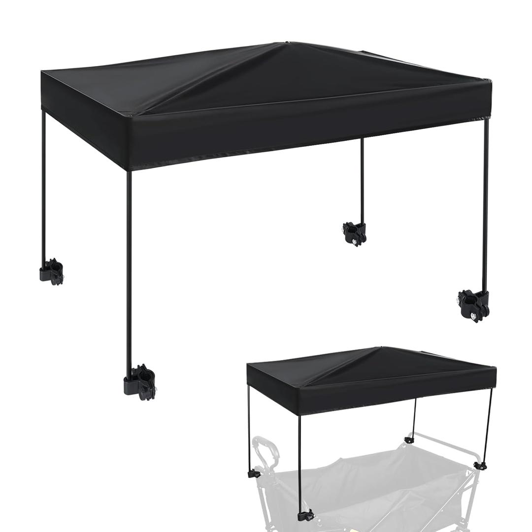 Universal model Wagon Canopy Cover Garden Push Awning Portable Outdoor Stroller Accessories Awning for Garden Wagon,Shopping,Camping (Suitable for Folded,Gathering Folded Wagon)19.7*27.2 inches