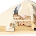 Brvclon Manual Bread Slicer for Homemade Sourdough,Adjustable Thickness,Hand Crank Bread Slicer with Stainless Steel Blade, Aluminum Alloy Frame & Solid Wood Base with Natural Wood Veneer Finish