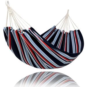 SUNCREAT Extra Large 2 Person Hammock for Camping, Navy & Red | Hammocks Outdoor Camping Double Hammock