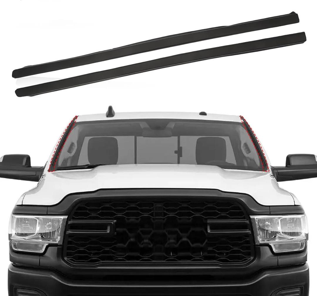2PCS Windshield Molding Strip Front Right & Left Side Compatible with Ram 1500 2009-2022 2500 3500 2010-2022 4500 5500 2011-2022 68297609AB 68297608AB