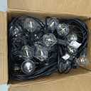 100ft 2-Pack Outdoor G40 LED Globe String Lights Dimmable Waterproof Shatterproof Light Strings with 52 Bulbs Connectable Commercial Hanging Lights for Christmas Patio House Backyard Balcony Party (Black)