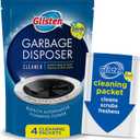 Glisten Garbage Disposer Cleaner and Freshener, Sink Disposal Odor Eliminator with Foaming Action, Lemon Scent, Made in the USA, 4 Packets (4.9 Ounce (Pack of 1))