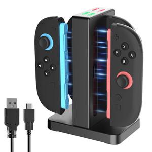 FUNDIARY Charging Dock for Nintendo Switvh 2, [Supports Dual-Side Charging] Magnetic Controller Fast Charger Stand Station Compatible with Switch 2 Grip Accessories, Black