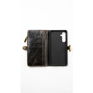 ZZXX for Samsung Galaxy S23 Ultra Wallet Case with RFID Blocking Card Slot PU Leather Zipper Flip Folio with Strap Kickstand Protective Cover for Galaxy S23 Ultra Case Wallet(6.8 inch)