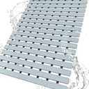 DEXI Bathtub Shower Mat Non Slip, 24x35 Bath Tub Floor Mats, Textured Bathroom Bathmat, Drain Holes, Washable, Easy Dry, Grey