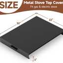 BJADE'S Stove Cover Board - 30"x22"x3" Gas/Electric Range Top Cover with Anti-Slip Feet, Kitchen Organizer & Noodle Board, Black Cooktop Protector for Counter Space Expansion
