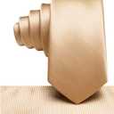 Hi-Tie Boys Ties Self Tie Silk Striped Kids Necktie and Pocket Square Set Paisley Boys Tie for Age 8-11 Wedding (Champagne)