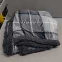 PAVILIA Charcoal Dark Grey Sherpa Throw Blanket for Couch, Plush Flannel Fleece, Soft Fuzzy Cabin for Sofa Bed, Warm Cozy Winter Gift, 50x60