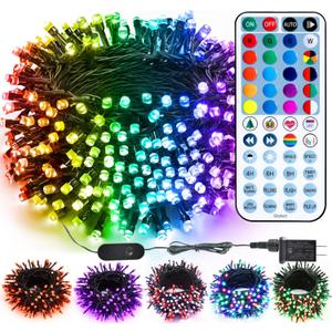 Brizled Color Changing String Lights 98FT 300 LED RGB Christmas Lights Dimmable Multifunctional Christmas Light with Remote for Indoor Outdoor Halloween Xmas Tree Holiday Party Thanksgiving Decor