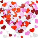 Tatuo 600 Pieces Valentines Day Foam Heart Stickers Colorful Self-Adhesive Heart Shaped Stickers for Arts Craft, Greeting Cards, Scrapbook Decoration (3 Colors, Glitter)