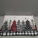 Horaldaily Christmas Tablecloth 6084 Inch Rectangular, Christmas Trees Buffalo Plaid Black Washable Table Cover for Party Picnic Dinner Decor (59.1" x 83.9" (Rectangular)