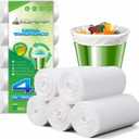 220 Counts Aklyaiap 4 Gallon Trash Bag,Tear & Leak Resistant Bathroom Biodegradable Small Garbage Can Bags Unscented for Home & Kitchen, 5Rolls, White (1 Count (Pack of 220))