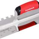Goldblatt 1/2" Square Notch Trowel, Made of Premium Stainless Steel with Soft Grip Handle, Perfect Tool for Cement, Concrete, Masonry Tile Installation Work