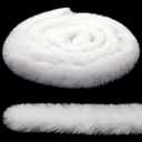 WILLBOND White Faux Fur Trim Ribbon Christmas Trimming Furry Ribbon Fur Garland Trim for Christmas Tree Garlands Party Decors Holiday Santa Costume DIY(1.97 Inch x 29.5 Feet)