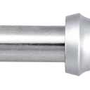 Kenney® Ashby 7/16" Petite Café Decorative Window Curtain Rod, 28-48", Satin Silver