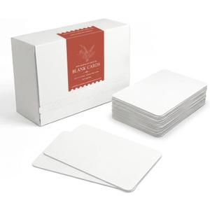 Premium Blank Cards - 300-Pack, Smooth Writing Surface on Both Sides, Heavyweight Cardstock with Rounded Corners, 4x2.3 Inch for Study, Business, Crafting (Art Paper)