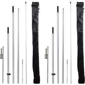 LookOurWay Feather Flag Pole Kit - 13 Feet Tall Swooper Flag Pole Kit with Rotating Ground Spike - Banner Flag Pole for 12ft Arc Shaped Outdoor Advertising Flags - 2 Pack