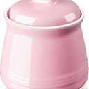 DAYYET Sugar Bowl with Lid and Spoon - 12 oz Ceramic Sugar Bowl with Spoon - Sugar Container for Coffee Bar - Sugar Jar Sugar Dispenser Bowl - Pink Kitchen Decor and Accessories