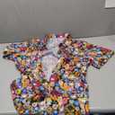 QZH.DUAO Mens 70s Disco Party Shirts Casual Paisley Button Down Shirt Vintage Floral Hawaiian Beach Short Sleeve Shirt (Small)