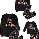 The Children's Place unisex-baby Family Matching, Christmas and Holiday Pajama Sets, Cotton (6, Black Glow)