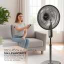 Taurus Turbo Cycle Pedestal Fan with Remote – 16" Oscillating Standing Fan, 5 Blades, Adjustable Height, Timer & 3 Speeds – Quiet Energy-Efficient Air Circulator for Bedroom or Office, 18 inches