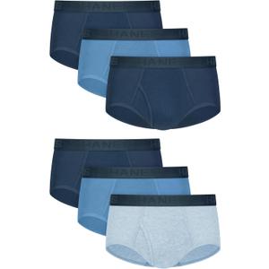 Hanes Men's Underwear Briefs Ultimate Comfortsoft Moisture-Wicking Tagless Cooling Multipack (X-Large, Navy/Blue)
