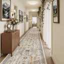Hallway Runner Rug 3x20 Washable Kitchen Runners 20ft, Brown/Gold