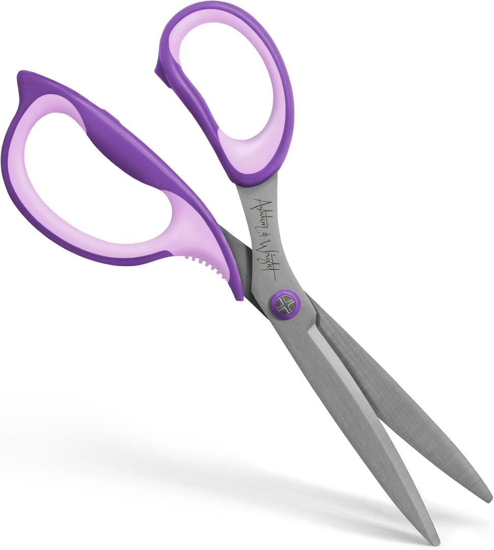 Ashton and Wright - Precision SG - Soft Grip Scissors for Office, Home, Kitchen, and Craft - 210mm / 8 - Steel Blades (Purple, Left Handed)