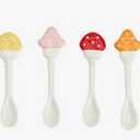 4 PCs Earthenware Mushroom Stir Spoons