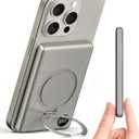 for MagSafe Battery Pack, 10000mAh Magnetic Power Bank PD 20W Portable Charger, LED Display & Foldable Stand, Ultra Slim Powerbank for iPhone 15/14/13/12 Series (Titanium)