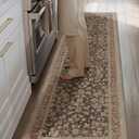 Color&Geometry Anti Fatigue Kitchen Mats for Floor 24x87, Vintage Decor, Easy Clean, Waterproof & Oil Proof, 0.4" Thick Cushioned, Non-Slip Kitchen Runner Rug for Sink, Laundry, Office, Light Taupe